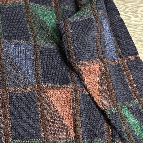 Vintage 90s Gant Rugger Sweater Mens Sz Large Heavy Knit Abstract - Picture 5 of 10